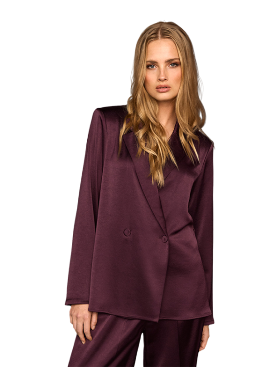 Przejdź do produktu RIANI Bordowa marynarka z satyny 