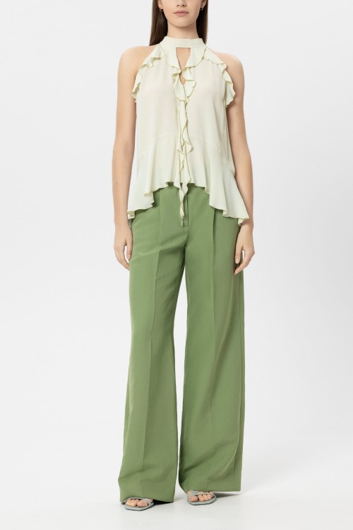 Przejdź do produktu LUISA CERANO Bluzka z jedwabiu z falbankami 