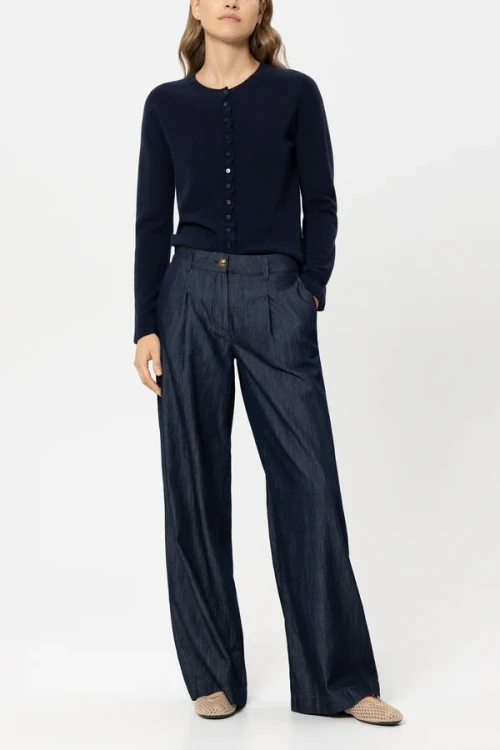 Przejdź do produktu LUISA CERANO Jeansy cienkie z szeroką nogawką