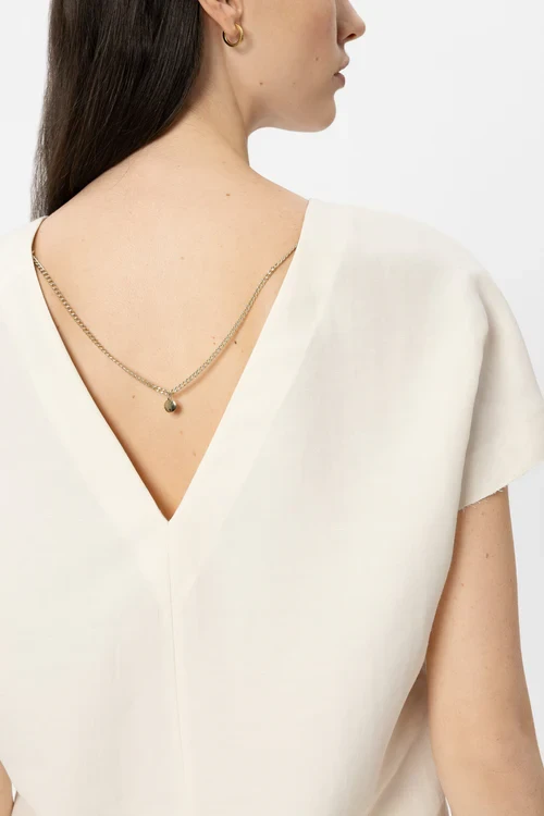 Przejdź do produktu LUISA CERANO Bluzka z mieszanki lnu z łańcuszkiem 