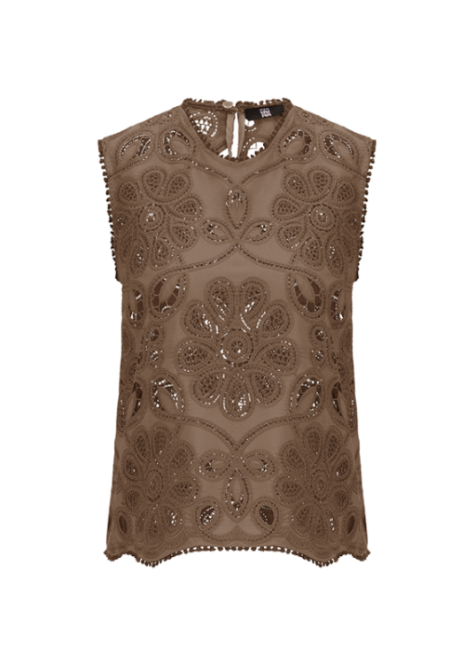 Przejdź do produktu RIANI  Haftowany brązowy top 