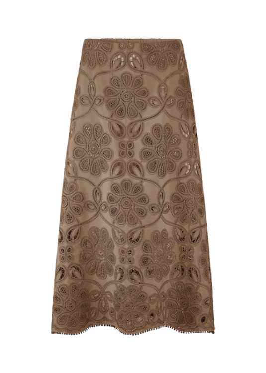 Przejdź do produktu RIANI Spódnica brązowa haftowana