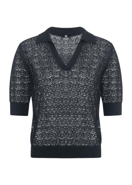 Przejdź do produktu RIANI  Koszulka ażurowa z kołnierzykiem 