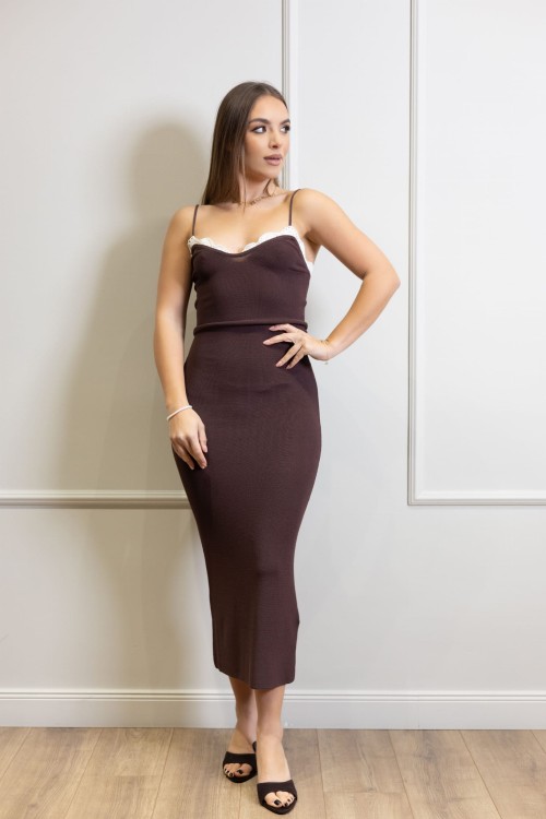 Przejdź do produktu MARELLA Sukienka dzianinowa brązowa 