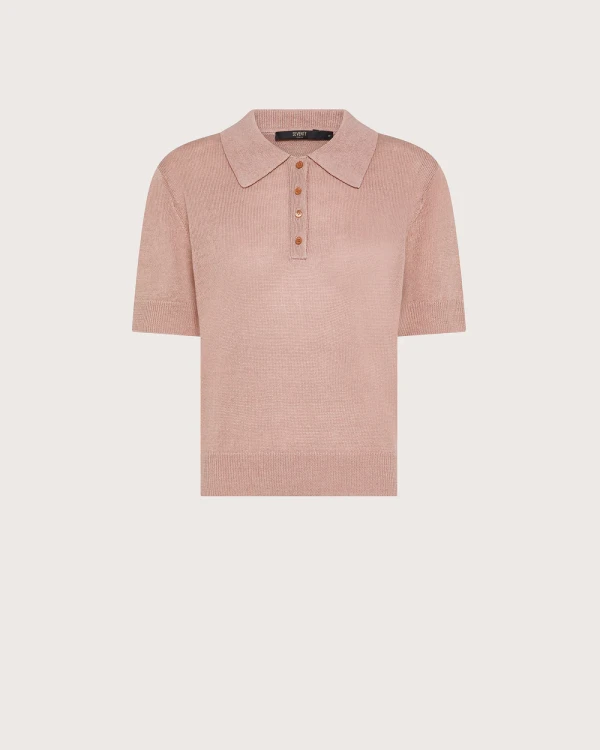 Przejdź do produktu SEVENTY  Koszulka polo z bawełny i lnu 