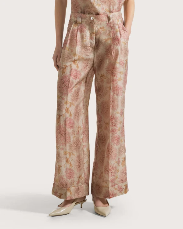 Przejdź do produktu SEVENTY Spodnie z szerokimi nogawkami i nadrukiem 