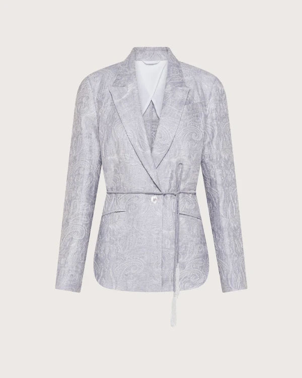 Przejdź do produktu SEVENTY Marynarka z haftowanej  organzy jedwabnej 