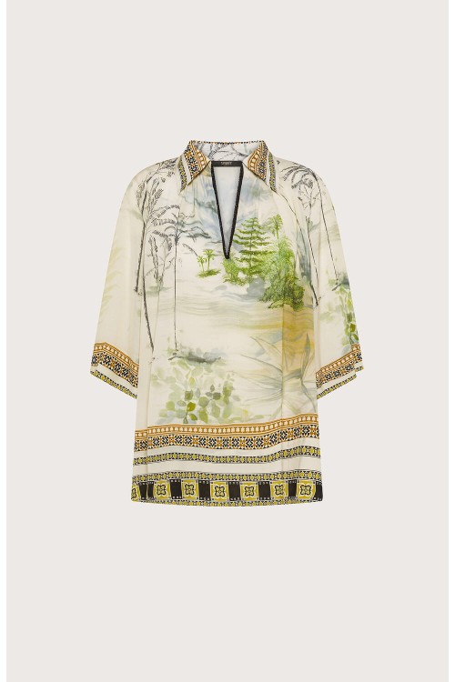 Przejdź do produktu SEVENTY Bluzka koszulowa z wiskozy jedwabnej 