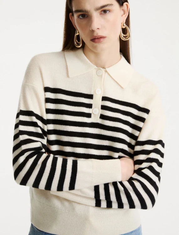 Przejdź do produktu MARELLA Sweter polo w paski 