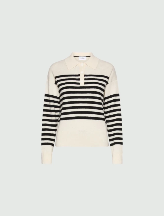 Przejdź do produktu MARELLA Sweter polo w paski 